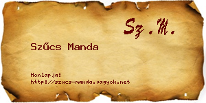 Szűcs Manda névjegykártya