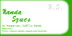 manda szucs business card